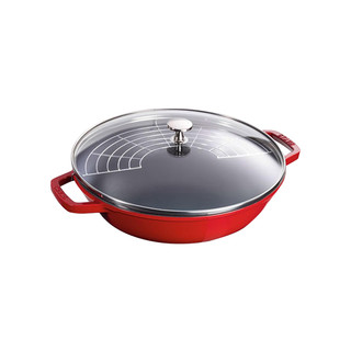 STAUB 珐琅铸铁中式炒锅 带玻璃锅盖 37cm