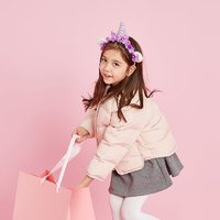 MooMoo 女童纯色棉服外套