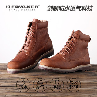 Rainwalker 防水透气保暖真皮马丁靴 咖啡色 43码