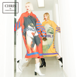  Chris by Christopher Bu卜柯文 A18AW71 女士人物长款廓形衬衫连衣裙