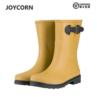  JOYCORN jc11 女士欧美雨靴 黄棕色 加绒 39