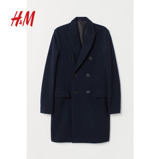 H&M HM0635517 男士羊毛混纺双排扣大衣