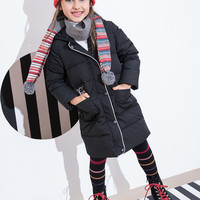 PEPCO 小猪班纳 女童中长款羽绒服