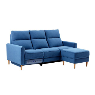lazboy乐至宝gn603现代简约布艺沙发组合三人位凳蓝色