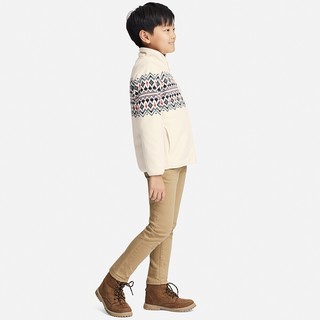 UNIQLO 优衣库 男童印花摇粒绒拉链茄克