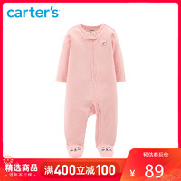 Carter's 婴儿粉色包脚连体衣