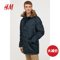 H＆M HM0674810 男士中长款派克大衣