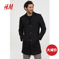 H&M HM0635495 男士中长款毛呢大衣