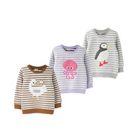 Minizone 儿童圆领卡通抓绒卫衣