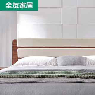 QuanU 全友 122601 北欧宜家时尚卧室双人床 1.8米床+床头柜*1+床垫