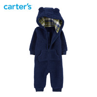 Carters 118I728 婴儿仿羊羔绒连帽连体衣
