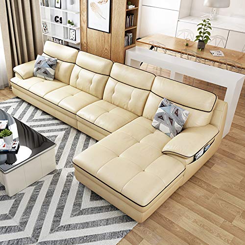 左右dzy5016 真皮贵妃转角四位沙发 转二件正向约2.77米