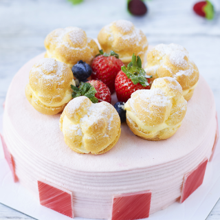 bestcake贝思客红蓝buff泡芙水果生日蛋糕1磅
