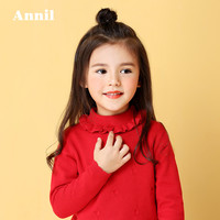 安奈儿 EG734366Y 女童加厚针织衫
