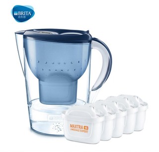 BRITA 碧然德 海洋系列 Marella 厨房滤水壶 1壶6芯 蓝壶加强版