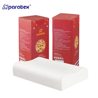 paratex ECO天然乳胶枕头 94%乳胶含量 泰国原芯进口 曲线枕 红色送礼专享