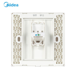 美的（Midea）开关插座电源面板86型有线电话暗装家用雅白无边框京东自营E05