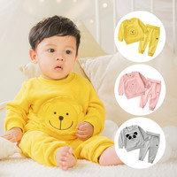 minizone 宝宝抓绒长袖套头卫衣长裤套装