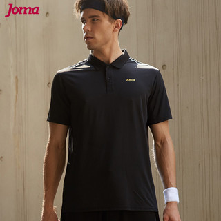 joma运动polo衫 男士夏季新款翻领运动短袖t恤修身健身快干T恤 (M、白色)