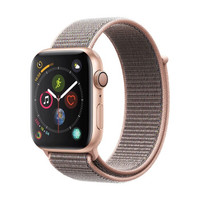 Apple 苹果 Watch系列 Watch Series 4 GPS款 智能手表 44mm 金色 粉砂色织布回环表带 16GB（ECG、GPS、北斗、扬声器、温度计）