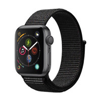 Apple 苹果 Watch系列 Watch Series 4 GPS款 智能手表 40mm 深空灰 黑色织布回环表带 16GB（ECG、GPS、北斗、扬声器、温度计）