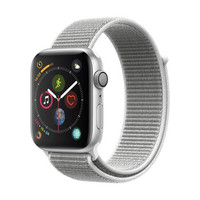 Apple 苹果 Watch系列 Watch Series 4 GPS款 智能手表 44mm 银色 海贝色织布回环表带 16GB（ECG、GPS、北斗、扬声器、温度计）