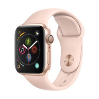 Apple 苹果 Watch系列 Watch Series 4 GPS+蜂窝款 智能手表 40mm 金色 粉砂色硅胶表带  16GB（ECG、GPS、北斗、扬声器、温度计）