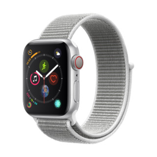 Apple 苹果 Watch系列 Watch Series 4 GPS+蜂窝款 智能手表 40mm 银色 海贝色织布回环式表带 16GB（ECG、GPS、北斗、扬声器、温度计）