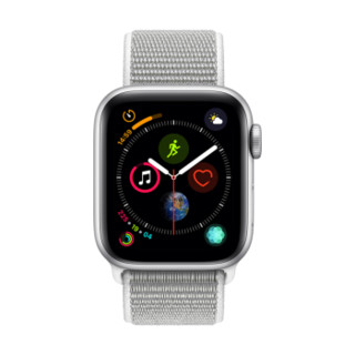 Apple 苹果 Watch系列 Watch Series 4 GPS+蜂窝款 智能手表 40mm 银色 海贝色织布回环式表带 16GB（ECG、GPS、北斗、扬声器、温度计）