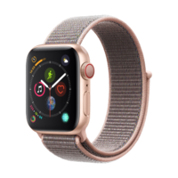 Apple 苹果 Watch系列 Watch Series 4 GPS+蜂窝款 智能手表 40mm 金色 粉砂色织布回环表带 16GB（ECG、GPS、北斗、扬声器、温度计）