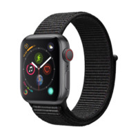 Apple 苹果 Watch系列 Watch Series 4 GPS+蜂窝款 智能手表 40mm 深空灰色 黑色织布回环表带 16GB（ECG、GPS、北斗、扬声器、温度计）