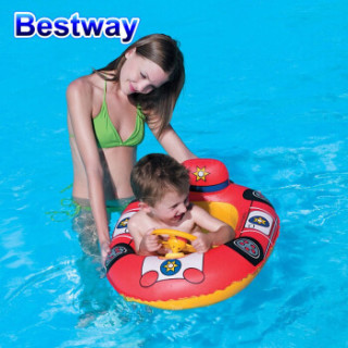 BESTWAY 34045 婴儿发声方向盘 游泳圈 红色