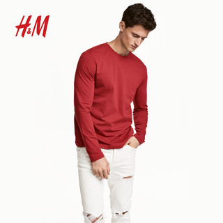 	H&M HM0596400 男士T恤 (混深绿色、m)