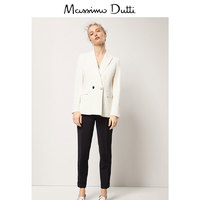 Massimo Dutti 05050791401 女士修身款翻摺斜纹布长裤