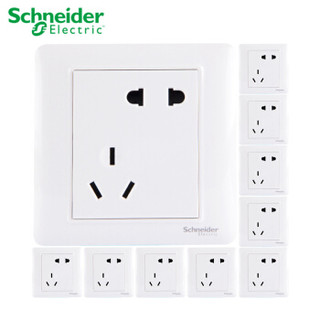 Schneider Electric 施耐德电器   A3E426_10UA 睿意  斜五孔插座 二三插（10只装）