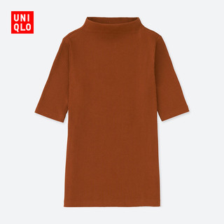 UNIQLO 优衣库 412729 女士高领T恤 深灰色 L