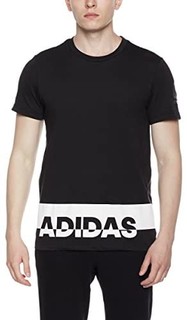 adidas 阿迪达斯 男式 运动型格 短袖T恤 GFX T LNG PUFF (黑色、180)