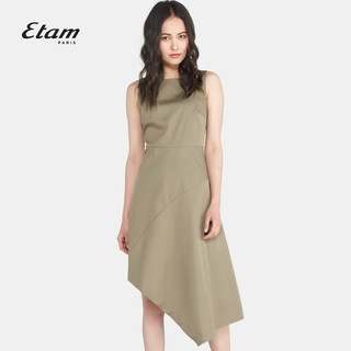 Etam 艾格 170122128 女士横条纹不规则下摆无袖背心连衣裙  (36S、彩色)