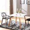 TIMI 天米 北欧简约桌椅组合(黑色 60cm方桌+2把黑色几何椅)