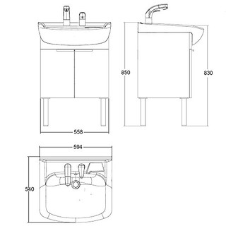 American Standard 美标 CVASNC60 落地式浴室柜 600 cm