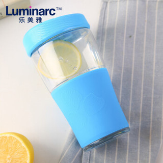 Luminarc 乐美雅 炫彩全钢化玻璃随行杯 蓝色 500ml