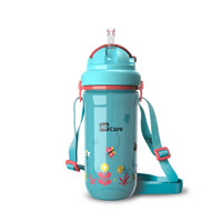 伊斯卡尔(EASYCare)儿童宝宝学饮杯吸管水杯 学生喝水防漏防喷户外运动水壶 380ML蓝色新生儿