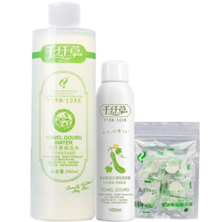  千纤草 水活保湿套装（丝瓜喷雾100ml+丝瓜水250ml+纸膜10粒）