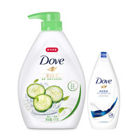 Dove 多芬 沐浴露套装 （清透水润1kg+深层营润300g）+（赠多芬沐浴露 45g*2件） *4件