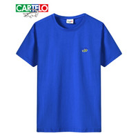 CARTELO 17023KFT0709 男士纯色圆领短袖T恤 彩蓝 L