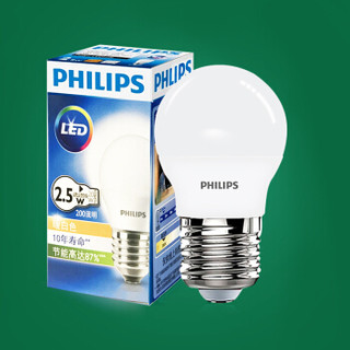 PHILIPS 飞利浦 LED球泡 E27大口 暖白色 2.5W