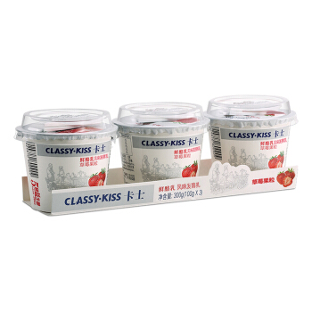 卡士classykiss草莓果粒鲜酪乳酸牛奶100g32件凑单品