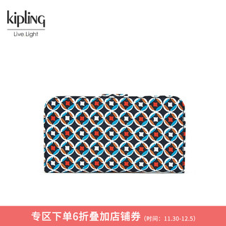 Kipling 凯浦林 K70417 女士手拿包 黑色热带花卉