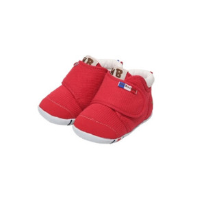 MIKI HOUSE HOT BISCUITS 婴儿魔术贴一段学步鞋 红色 12