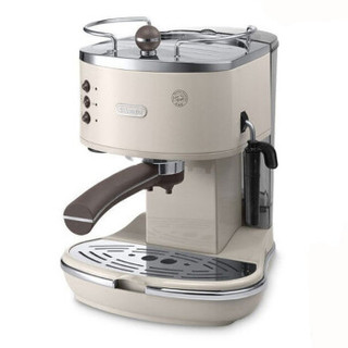 Delonghi 德龙 Icona Vintage系列 EC0311咖啡机1.4L+KB02001电水壶1.7L+CT02003多士炉 奶白色